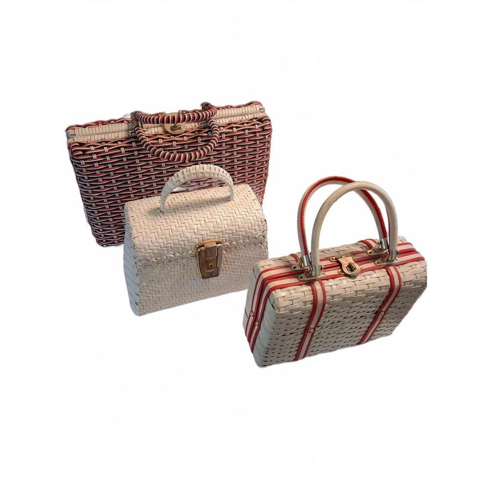 Vintage Woven Handbags Set